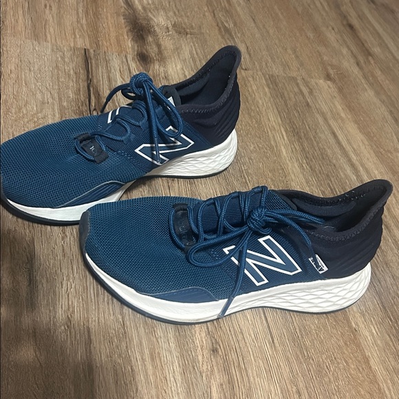 New Balance Navy and White Athletic Sneakers - Picture 2 of 5